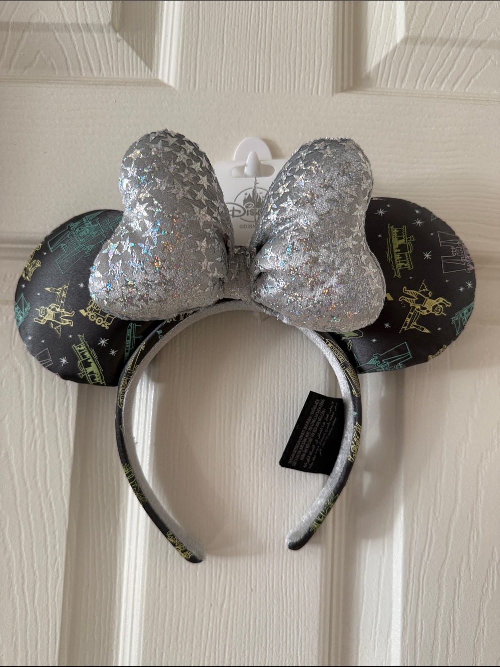 Disney 100 Black & Silver Sparkle Minnie Mouse Ear Headband